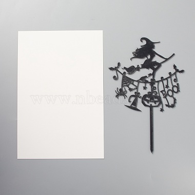 Acrylic Witch Cake Insert Card Decoration(DIY-H109-12)-2