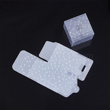 Polka Dot Pattern Transparent PVC Square Favor Box Candy Treat Gift Box(CON-BC0006-28)-4