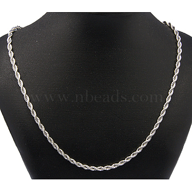 304 Stainless Steel Necklaces Unisex Rope Chain Necklaces(NJEW-507L-10D)-3