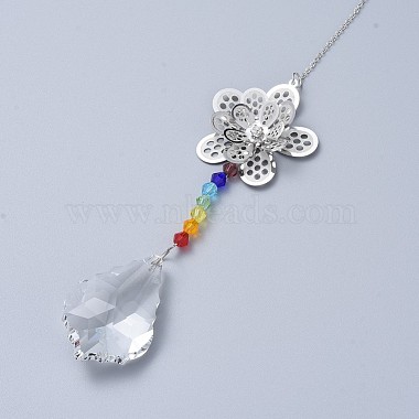 Cristal lustre suncatchers prismes chakra pendentif suspendu(AJEW-I040-22P)-3