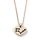 Golden Plated Heart with Constellation/Zodiac Sign Alloy Enamel Pendant Necklaces(NJEW-H214-A06-G)-1