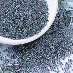 MIYUKI Round Rocailles Beads, Japanese Seed Beads, 11/0, (RR283) Noir Lined Crystal AB, 11/0, 2x1.3mm, Hole: 0.8mm, about 50000pcs/pound(SEED-G007-RR0283)