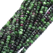 Natural Ruby in Zoisite Beads Strands, Faceted, Rondelle, 5x3~3.5mm, Hole: 0.8mm, about 106pcs/strand, 15.43''(39.2cm)(G-E569-H05)