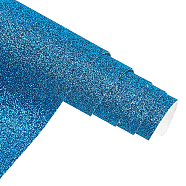 Paillette Imitation Leather Fabric, for Garment Accessories, Blue, 135x30x0.08cm(DIY-WH0221-26C)