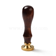 Retro Wax Seal Wood Stamp, Copper Head Wood Handle Wax Antique Sealing Stamp, Skull, Coconut Brown, 8.85x2.55cm(PH-TOOL-WH0070-05)
