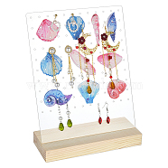 Acrylic Earrings Display Stands, with Wood Setting, Colorful, 20.3x12x26cm(ODIS-WH0011-44)