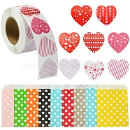 45Pcs 9 Colors Kraft Paper Bags, No Handles, Food Storage Bags, Polka Dot Pattern, with Self Adhesive Paper Stickers, Mixed Color, 18x13cm, 5pcs/color(CARB-FS0001-01)