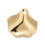 Brass Pendants, Cadmium Free & Nickel Free & Lead Free, Long-Lasting Plated, Leaf, Real 18K Gold Plated, 9x10x3mm, Hole: 1mm(KK-M229-59G)