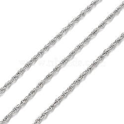 304 Stainless Steel Rope Chains, Soldered, with Spool, Stainless Steel Color, 1.7mm, about 10m/Roll(CHS-G027-08A-P)