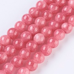 Natural Gemstone Beads Strands, Round, Red, 8mm, Hole: 1.2mm, about 46~48pcs/strand, 14.8 inch~15 inch(37.5~38cm)(G-O183-03B-01)