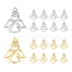 6Pcs 2 Colors Brass Pendants, Angel, Mixed Color, 16x14x2mm, Hole: 1mm, 3pcs/color(KK-FS0001-03M)