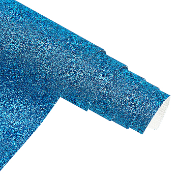 Paillette Imitation Leather Fabric, for Garment Accessories, Blue, 135x30x0.08cm