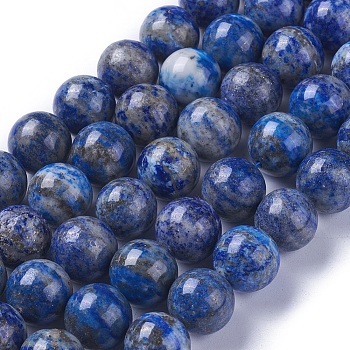 Natural Lapis Lazuli Beads Strands, Round, 10mm, Hole: 1mm, about 37pcs/strand, 15.7 inch(40cm)
