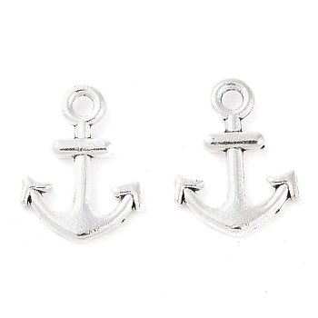 Tibetan Style Alloy Charms, Anchor, Cadmium Free & Lead Free, Antique Silver, 13.8x10.5x2mm, Hole: 1.8mm, about 2320pcs/1000g