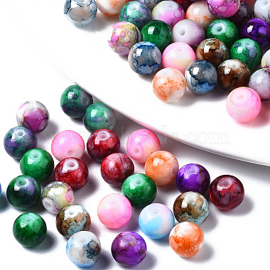 Baking Painted Opaque Solid Color Glass Beads(DGLA-N033-07)-3