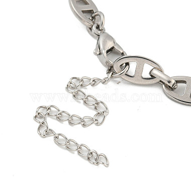 304 Stainless Steel Oval Link Chains Bracelets for Men & Women(BJEW-D042-22A-P)-3