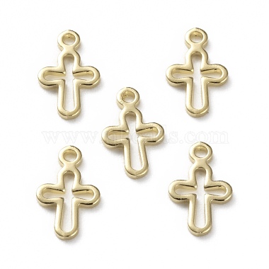 Real 24K Gold Plated Cross Brass Charms
