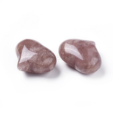 pierre de palme coeur de quartz fraise naturelle(G-F659-A07)-3