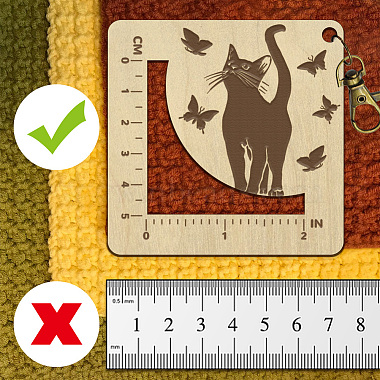 Wooden Square Frame Crochet Ruler(DIY-WH0536-001)-3