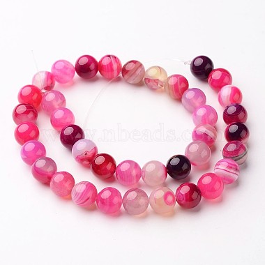 Natural Striped Agate/Banded Agate Beads Strands(X-G-D845-01C-8mm)-2