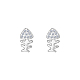 Cute Stainless Steel Animal Fish Bone Stud Earrings for Daily Wear(UW5406-2)-1