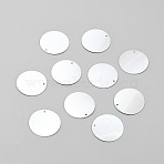 Ornament Accessories, PVC Plastic Paillette/Sequins Pendants, Flat Round, Silver, 28.5x0.3mm, Hole: 1.5mm, about 2381pcs/500g(DIY-WH0504-439B)