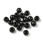 Opaque Acrylic Beads, Flat Round, Black, 8x6.5mm, Hole: 3mm, 2200pcs/500g(OACR-I006-01A)