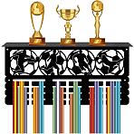 Rectangle Iron Medal Hanger Holder, with Screws & Anchor Plug & Nut & Shim Ring, Football, 200x400mm & 100x400x15mm(ODIS-WH0052-054)