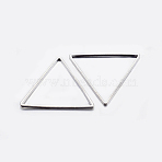 Brass Linking Rings, Cadmium Free & Lead Free, Plated, Triangle, Silver Color Plated, 23.5x27x0.8mm, Inner Diameter: 22x24mm(KK-K197-C-59S)