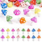 32Pcs 8 Colors Miniature Ornaments, Mushroom, Micro Landscape Home Dollhouse Accessories, Pretending Prop Decorations, Mixed Color, 15x22mm, 4pcs/color(DJEW-TA0001-24)