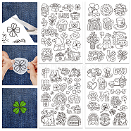 4 Sheets 11.6x8.2 Inch Stick and Stitch Embroidery Patterns, Non-woven Fabrics Water Soluble Embroidery Stabilizers, Clover, 297x210mmm(DIY-WH0455-062)