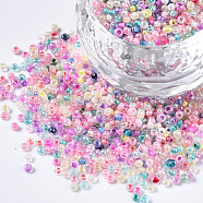 Glass Round Seed Beads, Round Hole, Mixed Style, Colorful, 2~2.5x1.5~2mm, Hole: 0.8mm, about 450g/pound(SEED-S057-R-002)