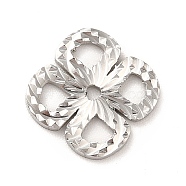 304 Stainless Steel Spacer Beads, Textured, Flower, Stainless Steel Color, 12x12x1mm, Hole: 1.2mm(STAS-G295-49P)