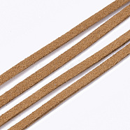 Faux Suede Cord, Faux Suede Lace, Chocolate, 2.5~2.8x1.5mm, about 1.09 yards(1m)/strand(LW-R023-2.8mm-02)