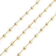 Brass Ball Chains, Unwelded, with Spool, Round, Real 18K Gold Plated, 1 and 2.8mm(CHC-M025-57G)