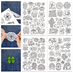 4 Sheets 11.6x8.2 Inch Stick and Stitch Embroidery Patterns, Non-woven Fabrics Water Soluble Embroidery Stabilizers, Clover, 297x210mmm(DIY-WH0455-062)