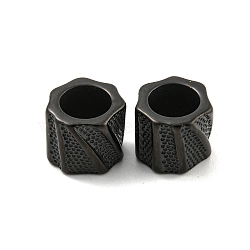 Ion Plating(IP) 304 Stainless Steel Beads, Large Hole Beads, Column, Black, 11.5x10mm, Hole: 7.5mm(STAS-O101-10B)