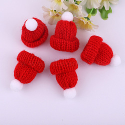 Polyester Doll Woolen Hat, for Accessories Decorate Doll, Red, 60x43x12.5mm(DOLL-PW0001-194I)