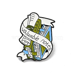 Ocean Knowledge Book Theme Valuable Notes Enamel Pins, Alloy Brooch for Backpack Clothes, Light Sky Blue, Book, 30x20.5mm(JEWB-R001-04EB-04)