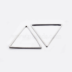 Brass Linking Rings, Plated, Triangle, Silver Color Plated, 23.5x27x0.8mm, Inner Diameter: 22x24mm(KK-K197-C-59S)