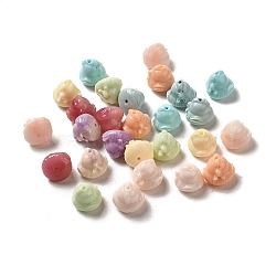 Synthetic Coral Carved Beads, Dyed, Mixed Color, Chick, 12.5~13x13.5~14x13~14mm, Hole: 1.4~1.5mm(CORA-A011-01A)