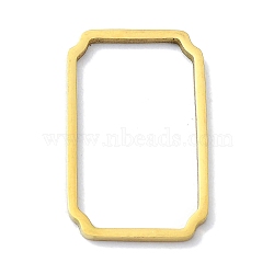 304 Stainless Steel Linking Rings, Rectangle, Golden, 19.5x12x1mm(STAS-C097-08G)