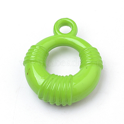 Opaque Acrylic Pendants, Ring, Lime Green, 23x19x7mm, Hole: 3mm(X-SACR-Q190-79E)