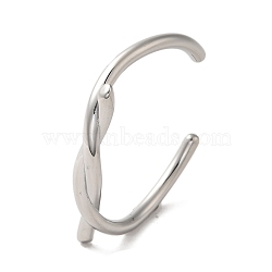 Non-Tarnish 304 Stainless Steel Wire Wrap Cuff Bangles, Knot, Stainless Steel Color, Wide: 5~10mm, Inner Diameter: 2-3/8 inch(5.9cm)(BJEW-Q773-06C-P)