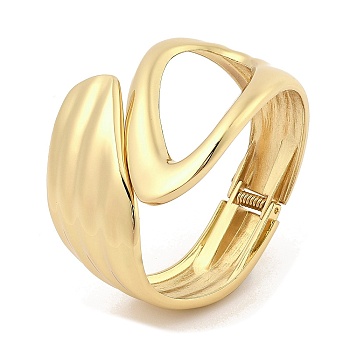 Alloy Bangles for Women, Snake Eye, Golden, Inner Diameter: 2-1/2x2-1/8 inch(6.35x5.25cm)