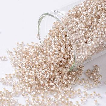 TOHO Round Seed Beads, Japanese Seed Beads, (31F) Silver Lined Frosted Rosaline, 15/0, 1.5mm, Hole: 0.7mm, about 3000pcs/10g
