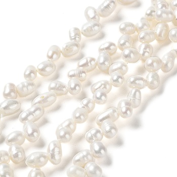 Natural Cultured Freshwater Pearl Beads Strands, Grade 3A, Rice, Seashell Color, 7~8.5x5~6mm, Hole: 0.7mm, about 68~74pcs/strand, 15.04''(38.2cm)
