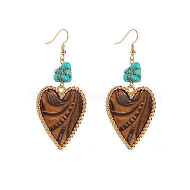 Alloy & Synthetic Turquoise Dangle Earrings(WGDD144-03)-1