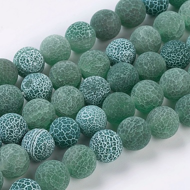 10mm Green Round Crackle Agate Beads