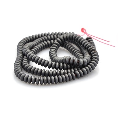 Matte Style Electroplate Non-magnetic Synthetic Hematite Rondelle Beads Strands(G-M079-02)-2